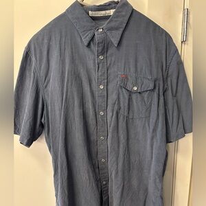 Criquet Men's Slate Blue Casual Button-Down Shirt